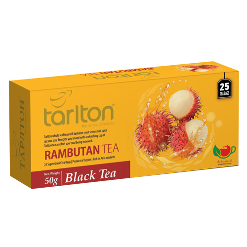Чай Tarlton чёрный цейлон  Рамбутан пакетированный картон 25пак