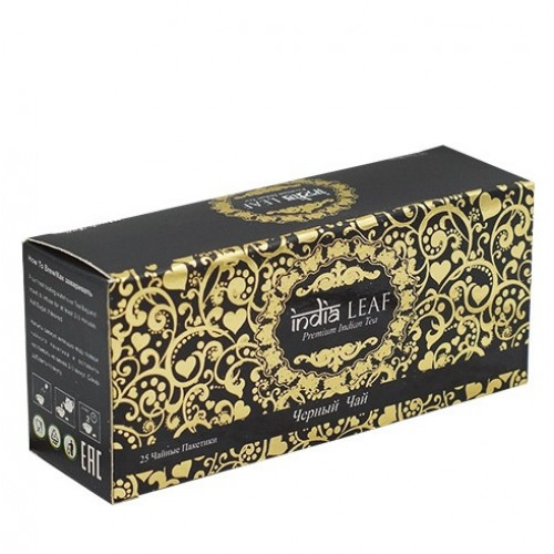 Чай India Leaf чёрный пакетированный картон 25пак