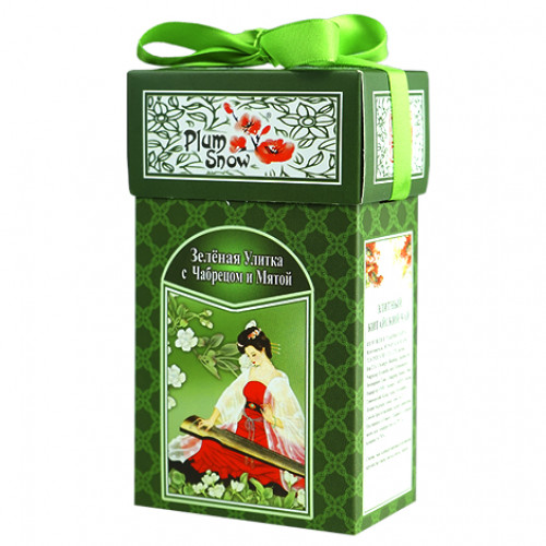 Чай Plum Snow Зеленая Улитка с чабрецом и мятой  100г